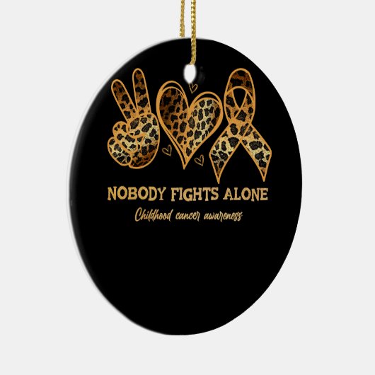 小児がん認識度誰も単独でSupと戦わない セラミックオーナメント (右)