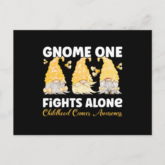 小児がん認識度金ゴールド格言 ポストカード (正面)