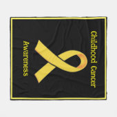 小児がん認識度 フリースブランケット (正面(横))