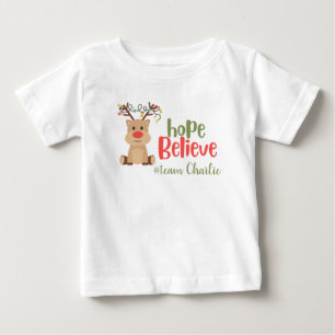 小児がん。カスタムクリスマスベビーTシャツ ベビーTシャツ