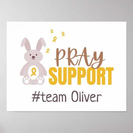 小児がん。カスタム祈支援ポスタープリント ポスター (正面)