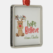 小児がん。カスタム#team名オーナメント メタルオーナメント (右)