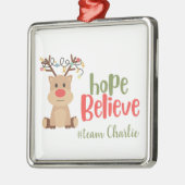 小児がん。カスタム#team名オーナメント メタルオーナメント (左)