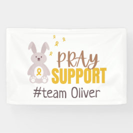 小児がん。バカスタムナ祈ー記号のサポート 横断幕