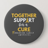 小児がん。一緒に。サポート。治療。ボタン 缶バッジ (正面)