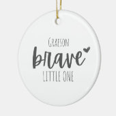 小児がん。勇敢。カスタムオーナメント セラミックオーナメント (左)