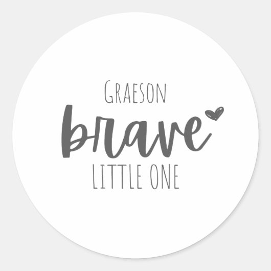 小児がん。勇敢。カスタムラベルとラベル ラウンドシール (正面)