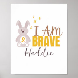 小児がん。勇敢。名前をカスタムするポスタープリント ポスター