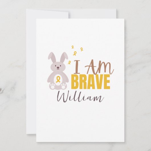 小児がん。名前をカスタムする。勇敢。招待状 招待状 (正面)