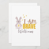 小児がん。名前をカスタムする。勇敢。招待状 招待状 (正面/裏面)