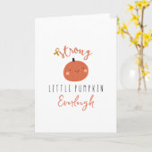 小児がん 強いリトルパンプキン カスタムネーム カード (黄色い花)