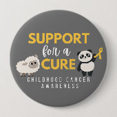 小児がん。治癒の支援。ボタン 缶バッジ (正面)