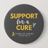 小児がん。治癒の支援。ボタン 缶バッジ (正面)