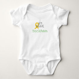 小児がん。私は勇敢だ。カスタムベビーボディスーツ ベビーボディスーツ