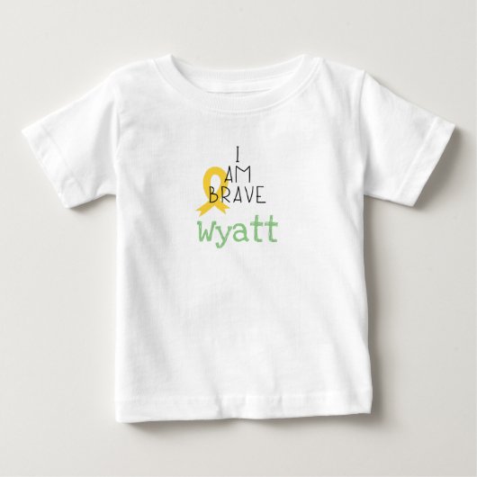 小児がん。私は勇敢だ。カスタムベビーTシャツ ベビーTシャツ (正面)