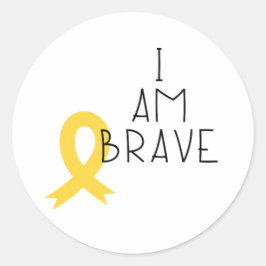 小児がん。私は勇敢だ。シールとラベル ラウンドシール