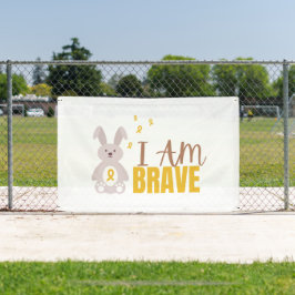 小児がん。私は勇敢だ。バナーの屋外標識 横断幕