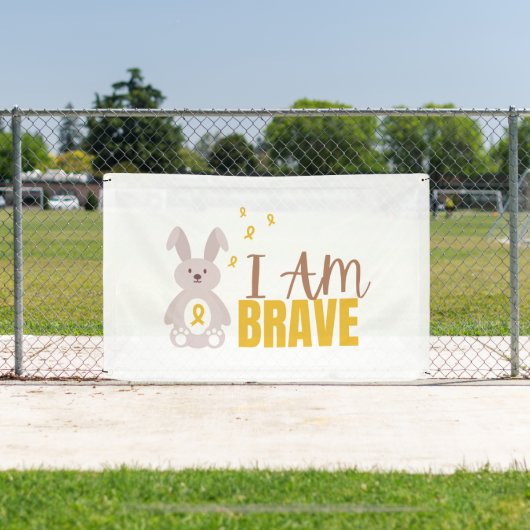 小児がん。私は勇敢だ。バナーの屋外標識 横断幕 (インサイチュ)