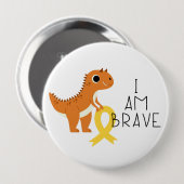 小児がん。私は勇敢だ。ボタン 缶バッジ (正面&裏面)