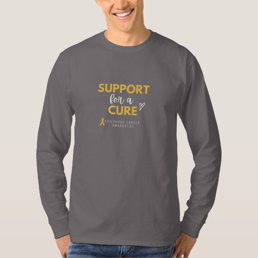 小児がん.support.cure長袖Tシャツ Tシャツ (正面)