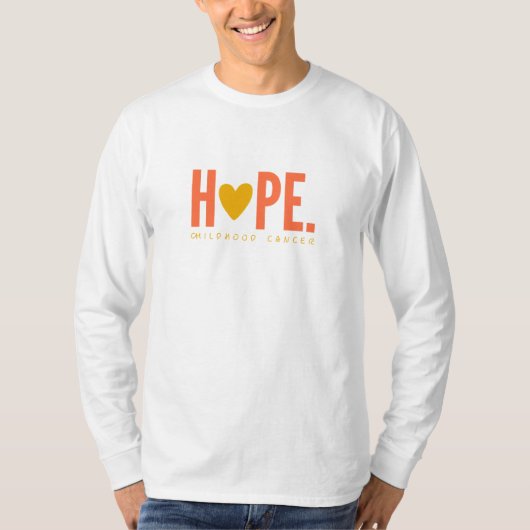 小児がんHOPEハート長袖Tシャツ Tシャツ (正面)