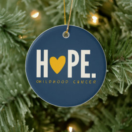 小児がんHOPE金ゴールドハートオーナメント セラミックオーナメント