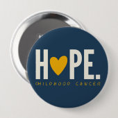 小児がんHOPE金ゴールドハートボタン 缶バッジ (正面&裏面)