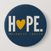 小児がんHOPE金ゴールドハートボタン 缶バッジ (正面)