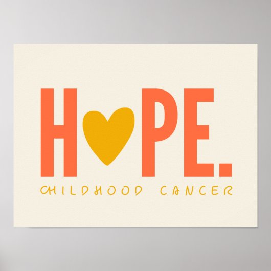 小児がんHOPE金ゴールドハートポスター徴候 ポスター (正面)