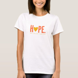 小児がんHOPE金ゴールドハート女性Tシャツ Tシャツ