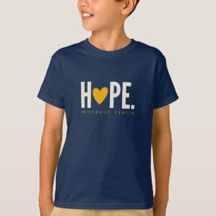 小児がんHOPE金ゴールドハート子供Tシャツ Tシャツ