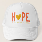 小児がんHOPE金ゴールドハート帽子 キャップ (正面)