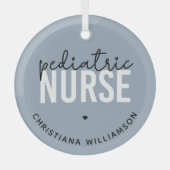 小児カスタムナースのナースの上昇 ガラスオーナメント (正面)