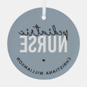 小児カスタムナースのナースの上昇 ガラスオーナメント (裏面)