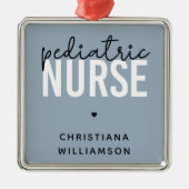小児カスタムナースのナースの上昇 メタルオーナメント (正面)