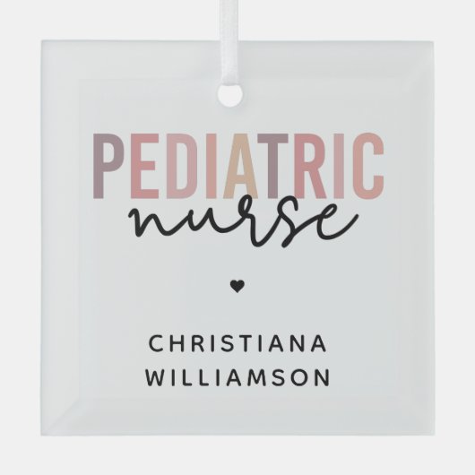 小児カスタムナースナース小児科ナース ガラスオーナメント (正面)
