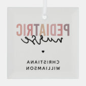 小児カスタムナースナース小児科ナース ガラスオーナメント (裏面)