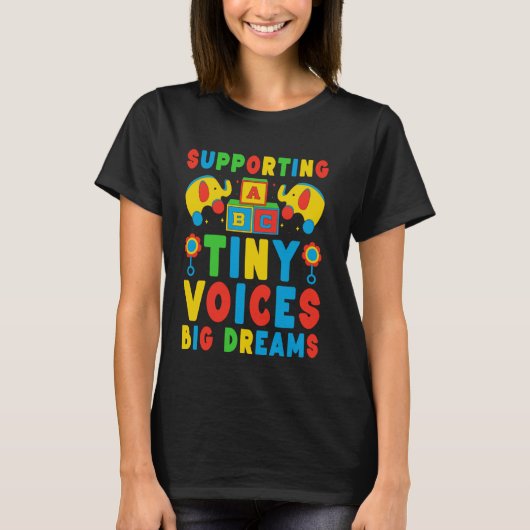 小児スピーチセラピーSLP言語病理医 Tシャツ (正面)