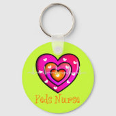 小児ナースアートピンクハートデザイン キーホルダー (正面)