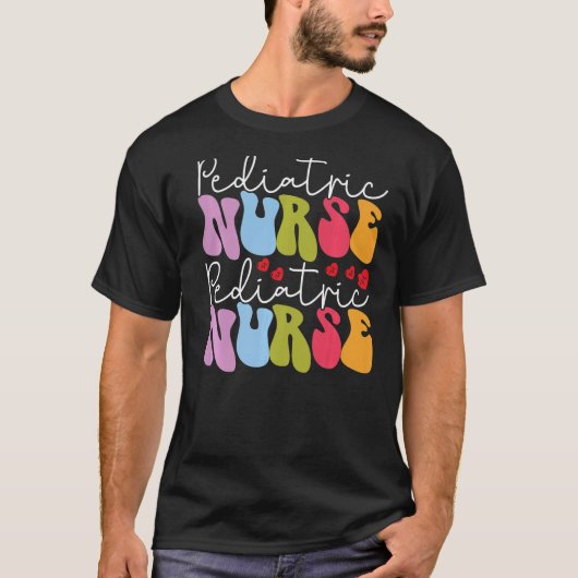 小児ナースヒョウ印刷看護学校女性 Tシャツ (正面)