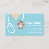 小児ナースブルーテディベアスクラップ 名刺 (正面)