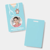 小児ナース写真 バッジ (Front & Back)