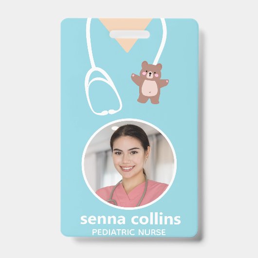 小児ナース写真 バッジ (Front)