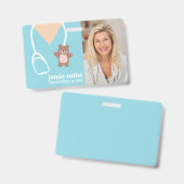 小児ナース写真 バッジ (Front & Back)