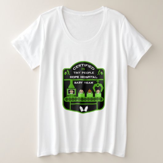 小児ナース鑑賞贈り物 プラスサイズTシャツ (デザイン正面)