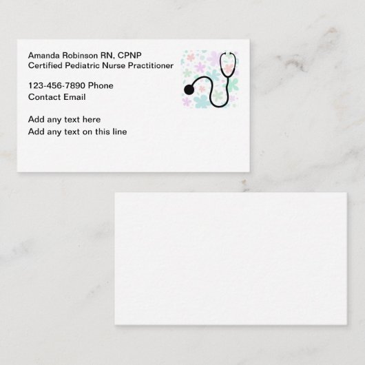 小児ナース開業医の名刺 名刺 (正面/裏面)