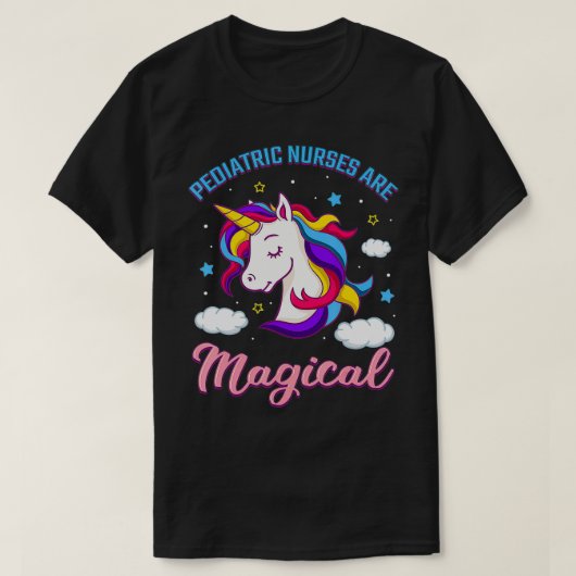 小児ナース開業者看護職員ユニコーン Tシャツ (デザイン正面)