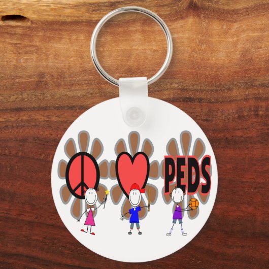 小児ナース – 「平和愛小児科」かわいい キーホルダー (正面)