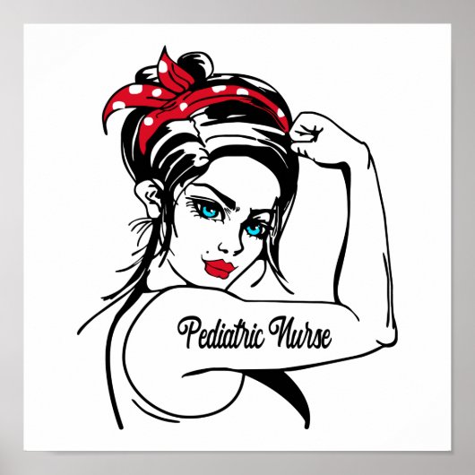 小児ナースRosie The Riveter Pin Up ポスター (正面)