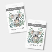 小児パーソナライズされたナース名コアラベア バッジ (正面＆裏面)